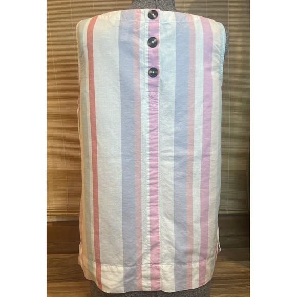 Ellen Tracy Linen Tank Summer Stripes Women’s Medium - Beautiful! - Picture 3 of 5